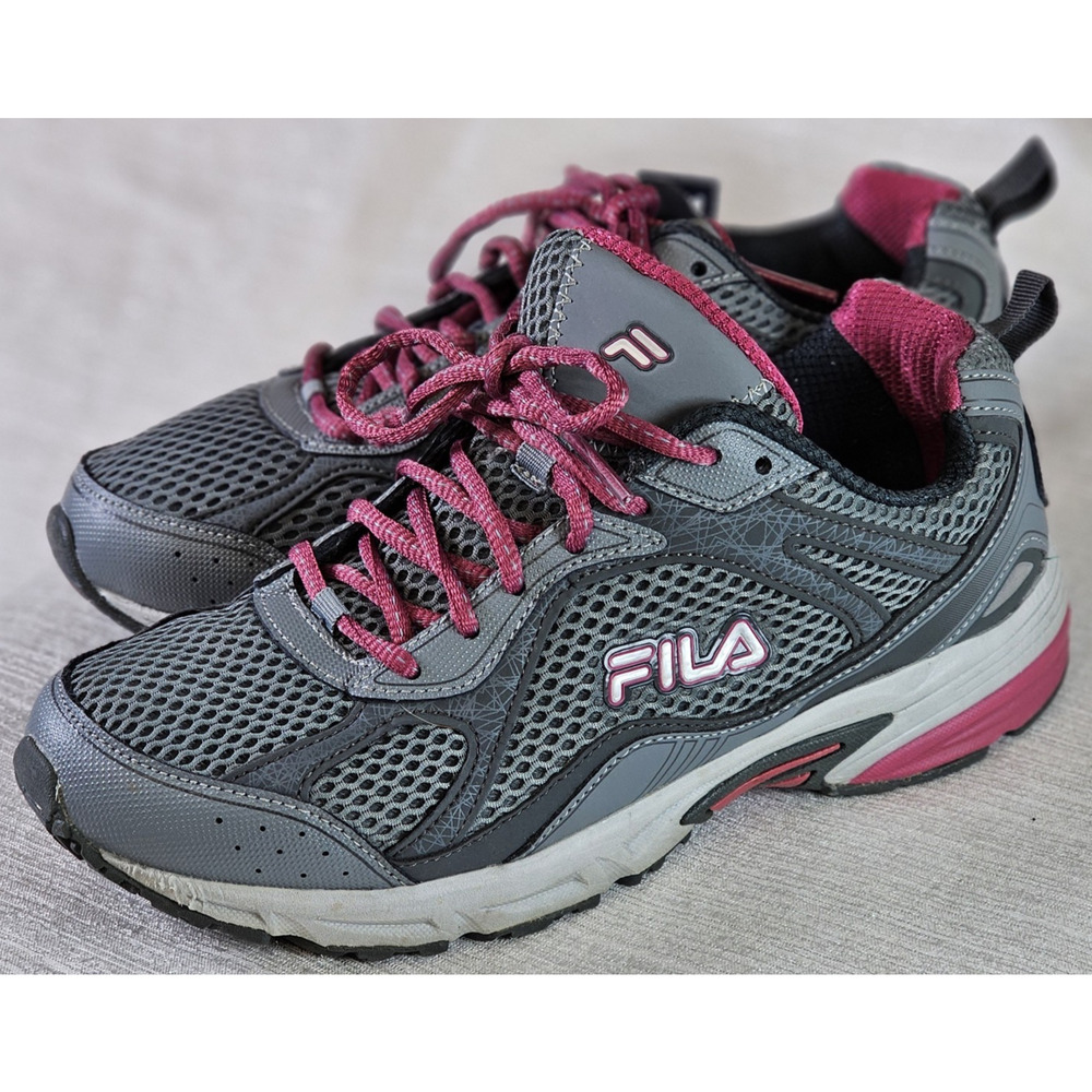 Fila Windshift 15 5HW18055-258 Gray Pink Mesh Running Shoes Womens 9.5 Wide NWOT